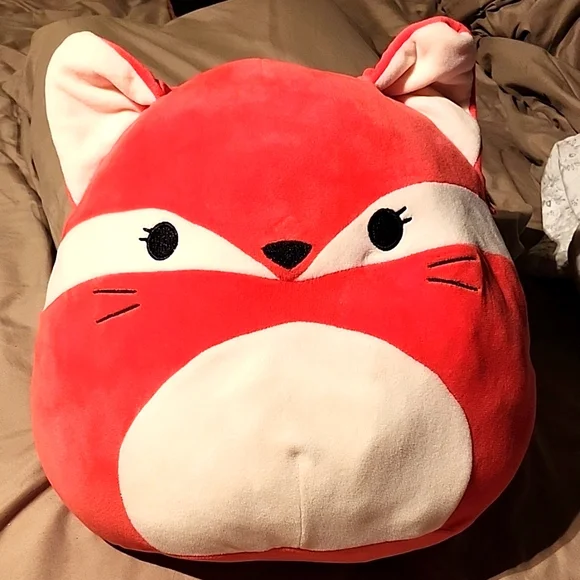 Red and White Fox Plush Pillow - Picture 1 of 3